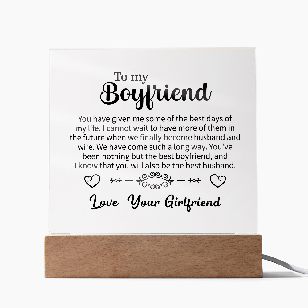 To my Boyfriend Acrylic Square Plaque - Beauty Belliss