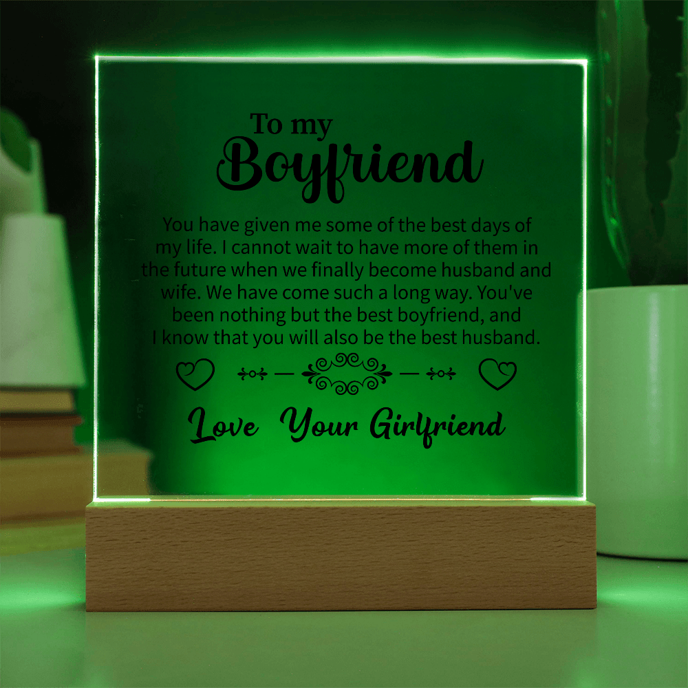 To my Boyfriend Acrylic Square Plaque - Beauty Belliss