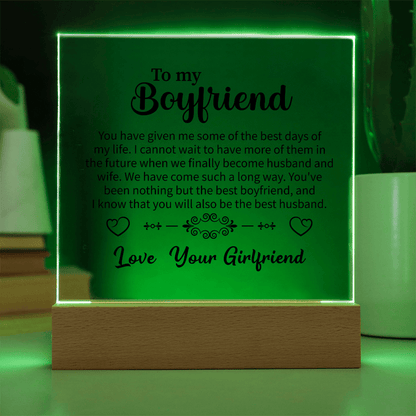 To my Boyfriend Acrylic Square Plaque - Beauty Belliss