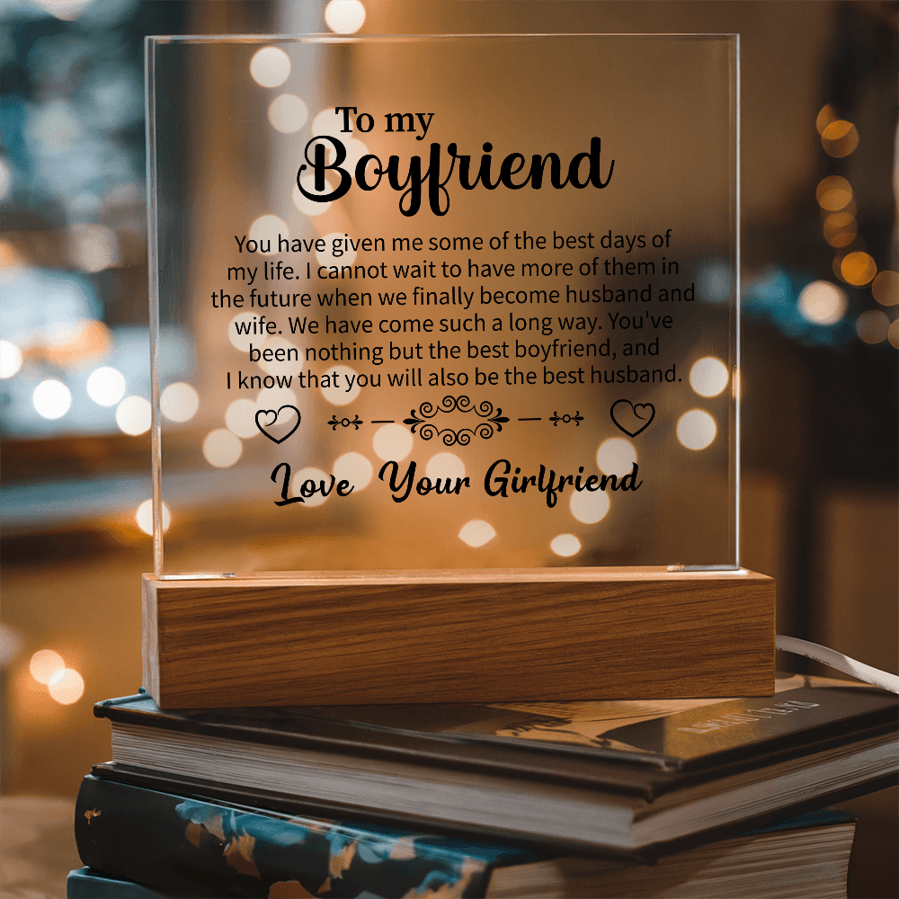 To my Boyfriend Acrylic Square Plaque - Beauty Belliss