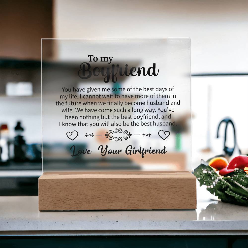 To my Boyfriend Acrylic Square Plaque - Beauty Belliss