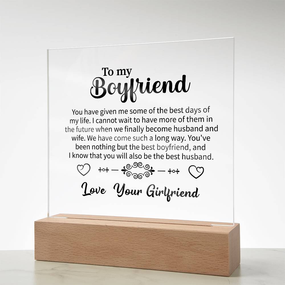 To my Boyfriend Acrylic Square Plaque - Beauty Belliss