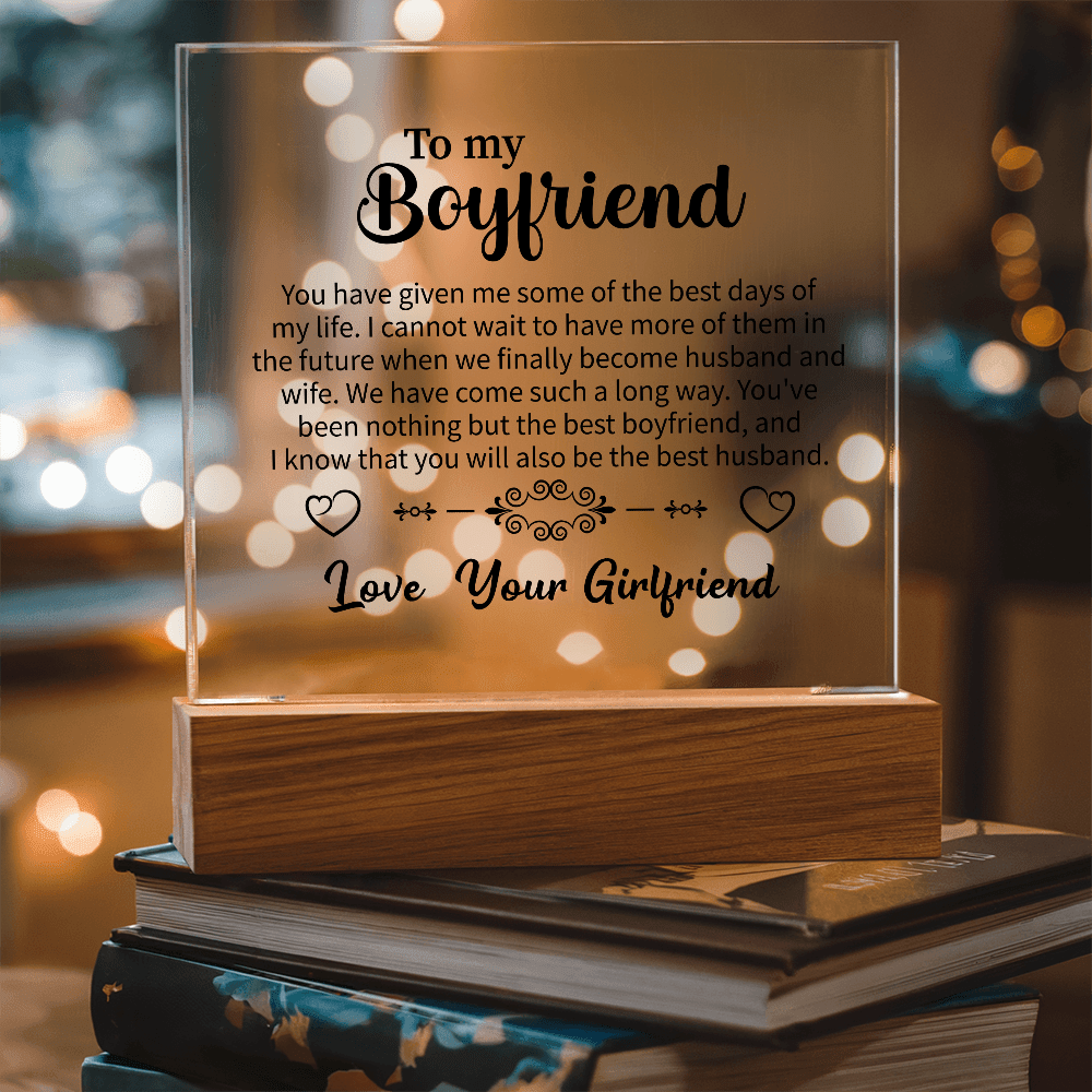 To my Boyfriend Acrylic Square Plaque - Beauty Belliss
