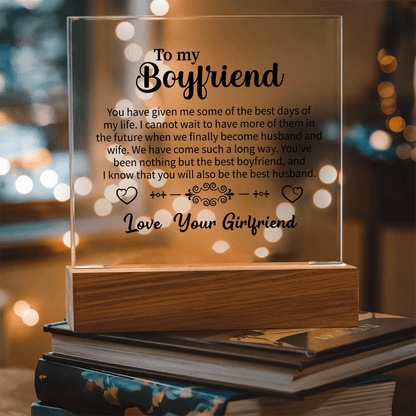To my Boyfriend Acrylic Square Plaque - Beauty Belliss