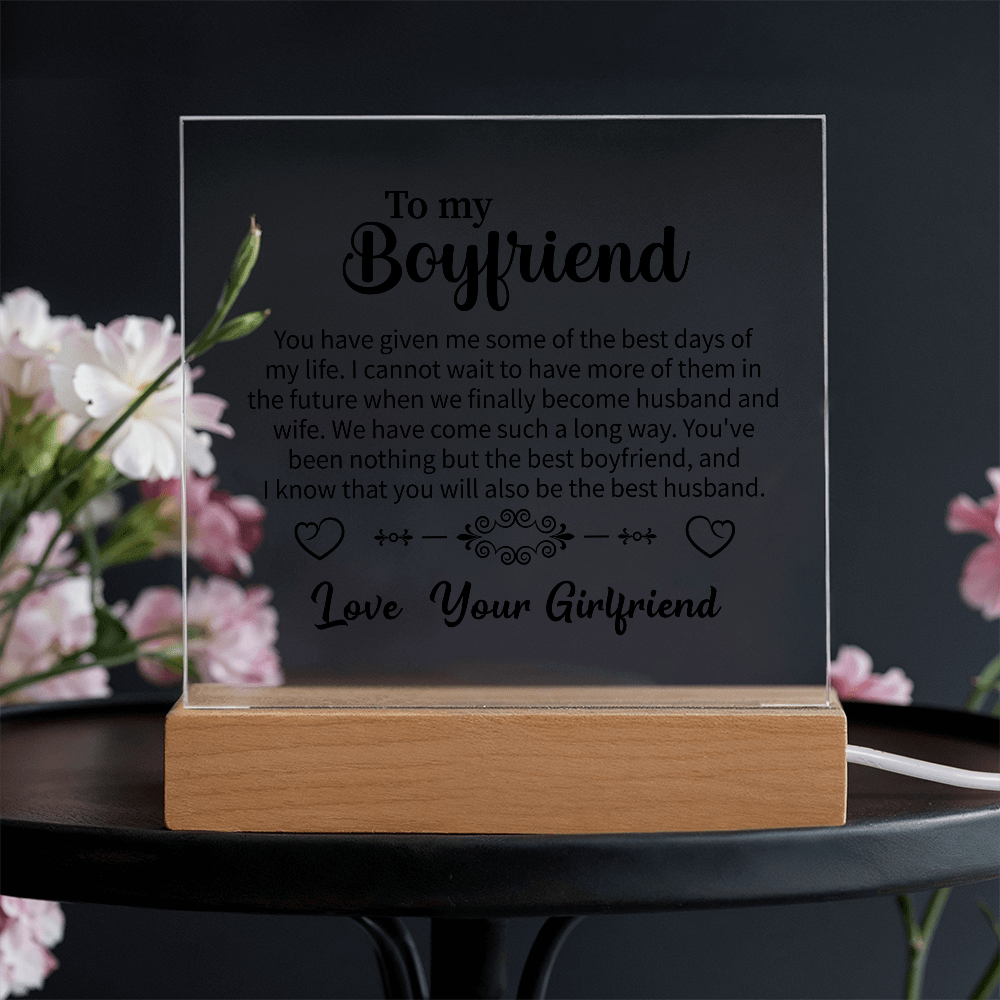 To my Boyfriend Acrylic Square Plaque - Beauty Belliss