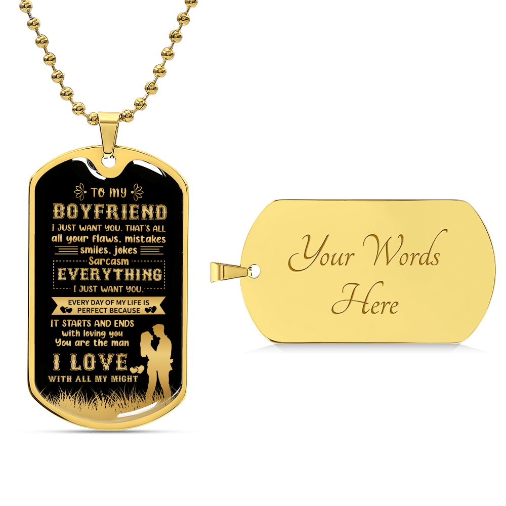 To my boyfriend - Luxury Graphic Dog Tag Necklace - Beauty Belliss