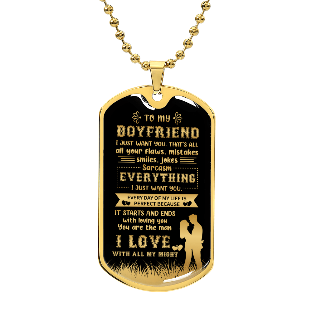 To my boyfriend - Luxury Graphic Dog Tag Necklace - Beauty Belliss