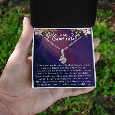 To My Chosen Sister Alluring Beauty Necklace, Unbiological Sister Gift - Gift For Best Friend, Birthday Gift For Bestie - Beauty Belliss