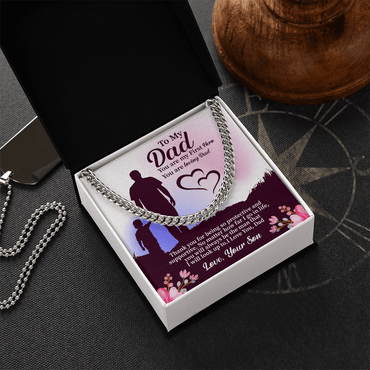 To My Dad Cuban Chain Necklace Christmas Gifts For Dad, Dad Birthday Gifts from son, Best Dad Ever Gifts - Beauty Belliss