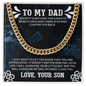 To My Dad Cuban Link Chain, To My Dad Gift, Dad Gifts from Daughter, Dad Gifts, Thank You Dad Gift, Father Necklace, Father's Day Gifts for Dad from Daughter - Son, Gift From Son, Papa Gift, Father's Day Jewelry - Beauty Belliss