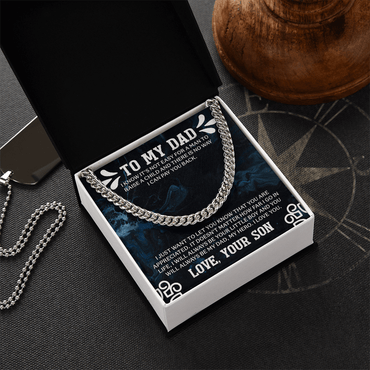 To My Dad Cuban Link Chain, To My Dad Gift, Dad Gifts from Daughter, Dad Gifts, Thank You Dad Gift, Father Necklace, Father's Day Gifts for Dad from Daughter - Son, Gift From Son, Papa Gift, Father's Day Jewelry - Beauty Belliss