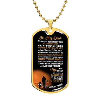 To my dad Luxury Graphic Dog Tag Necklace - Beauty Belliss