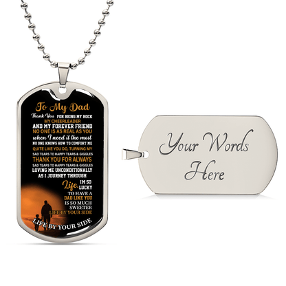 To my dad Luxury Graphic Dog Tag Necklace - Beauty Belliss