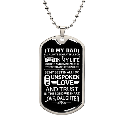 To my Dad Luxury Graphic Dog Tag Necklace - fathers day gifts from daughter - Beauty Belliss