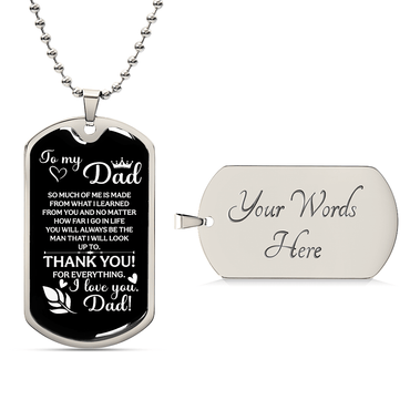 To my Dad Luxury Graphic Dog Tag Necklace - fathers day unique gifts idea - Beauty Belliss