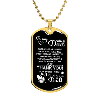 To my Dad Luxury Graphic Dog Tag Necklace - fathers day unique gifts idea - Beauty Belliss