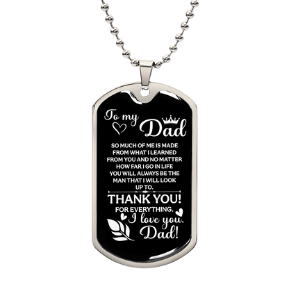To my Dad Luxury Graphic Dog Tag Necklace - fathers day unique gifts idea - Beauty Belliss