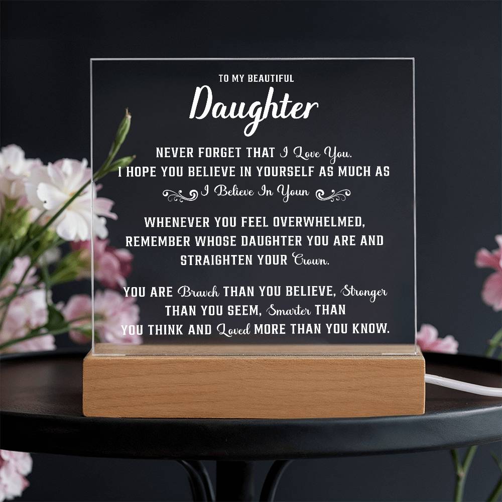 To my daughter gifts - Acrylic Square Plaque - Beauty Belliss