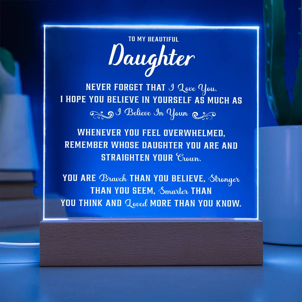 To my daughter gifts - Acrylic Square Plaque - Beauty Belliss