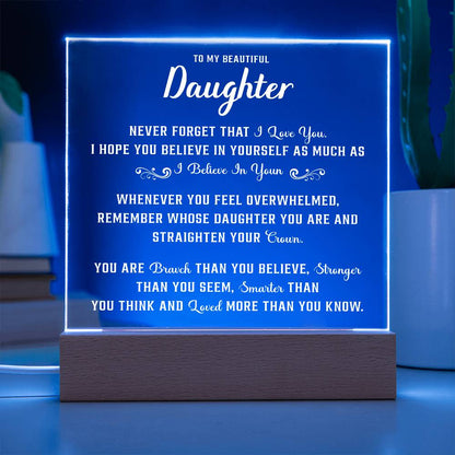 To my daughter gifts - Acrylic Square Plaque - Beauty Belliss