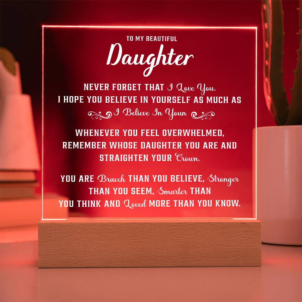 To my daughter gifts - Acrylic Square Plaque - Beauty Belliss