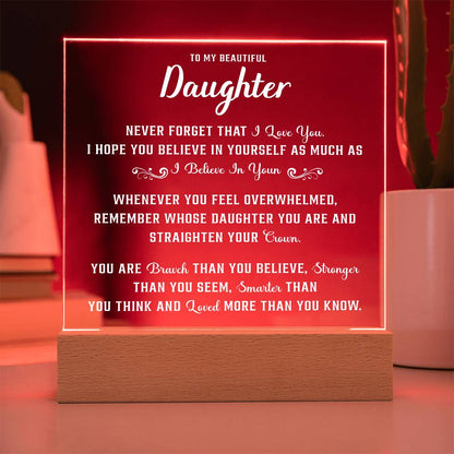 To my daughter gifts - Acrylic Square Plaque - Beauty Belliss