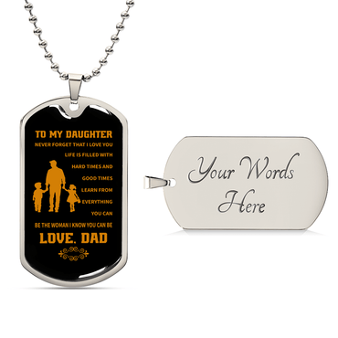 To my daughter Luxury Graphic Dog Tag Necklace - Beauty Belliss