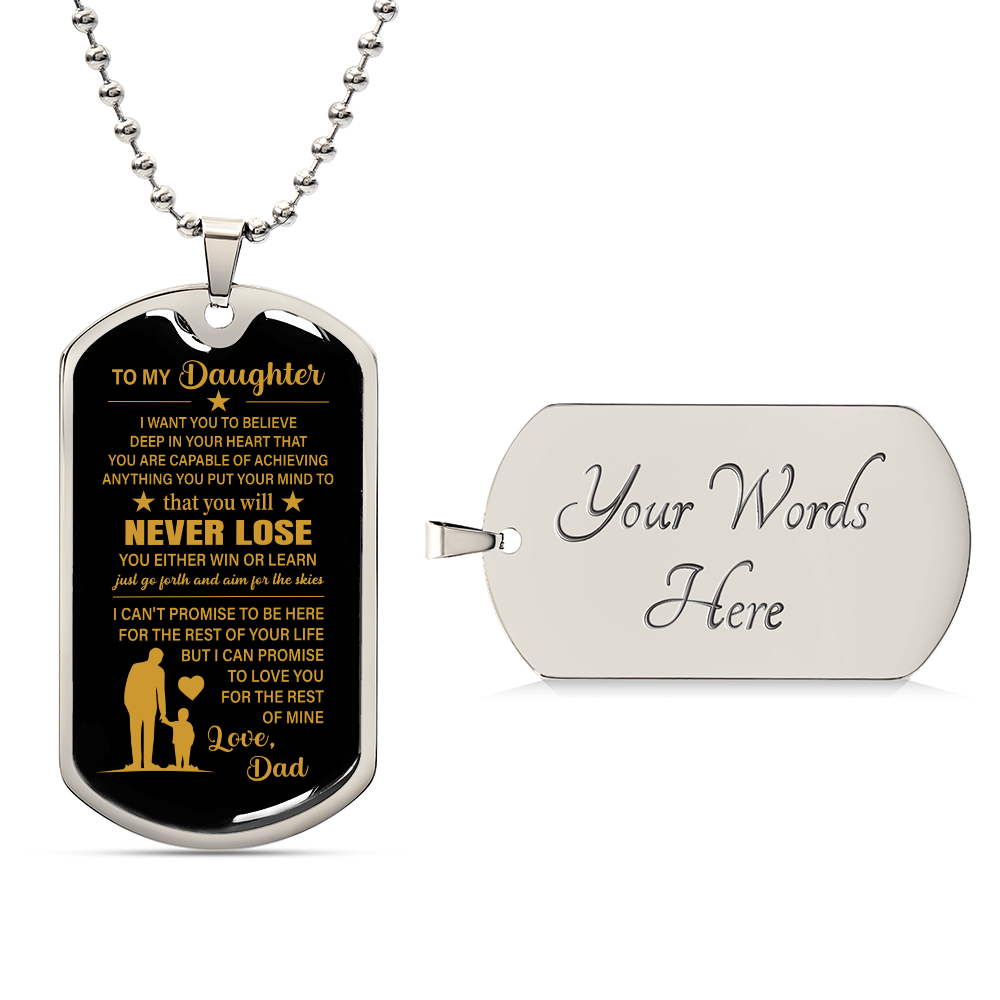 To my daughter Luxury Graphic Dog Tag Necklace - Beauty Belliss