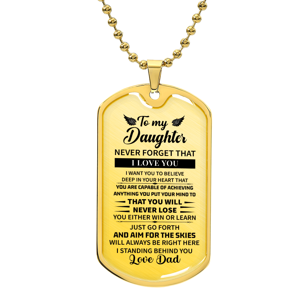 To my daughter Luxury Graphic Dog Tag Necklace - Beauty Belliss