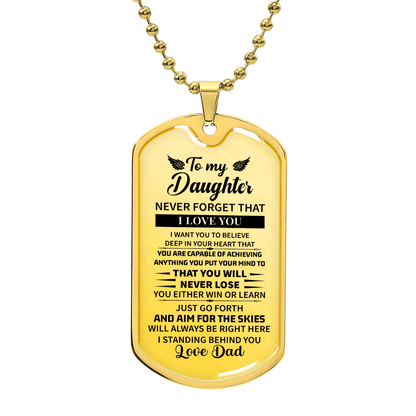 To my daughter Luxury Graphic Dog Tag Necklace - Beauty Belliss