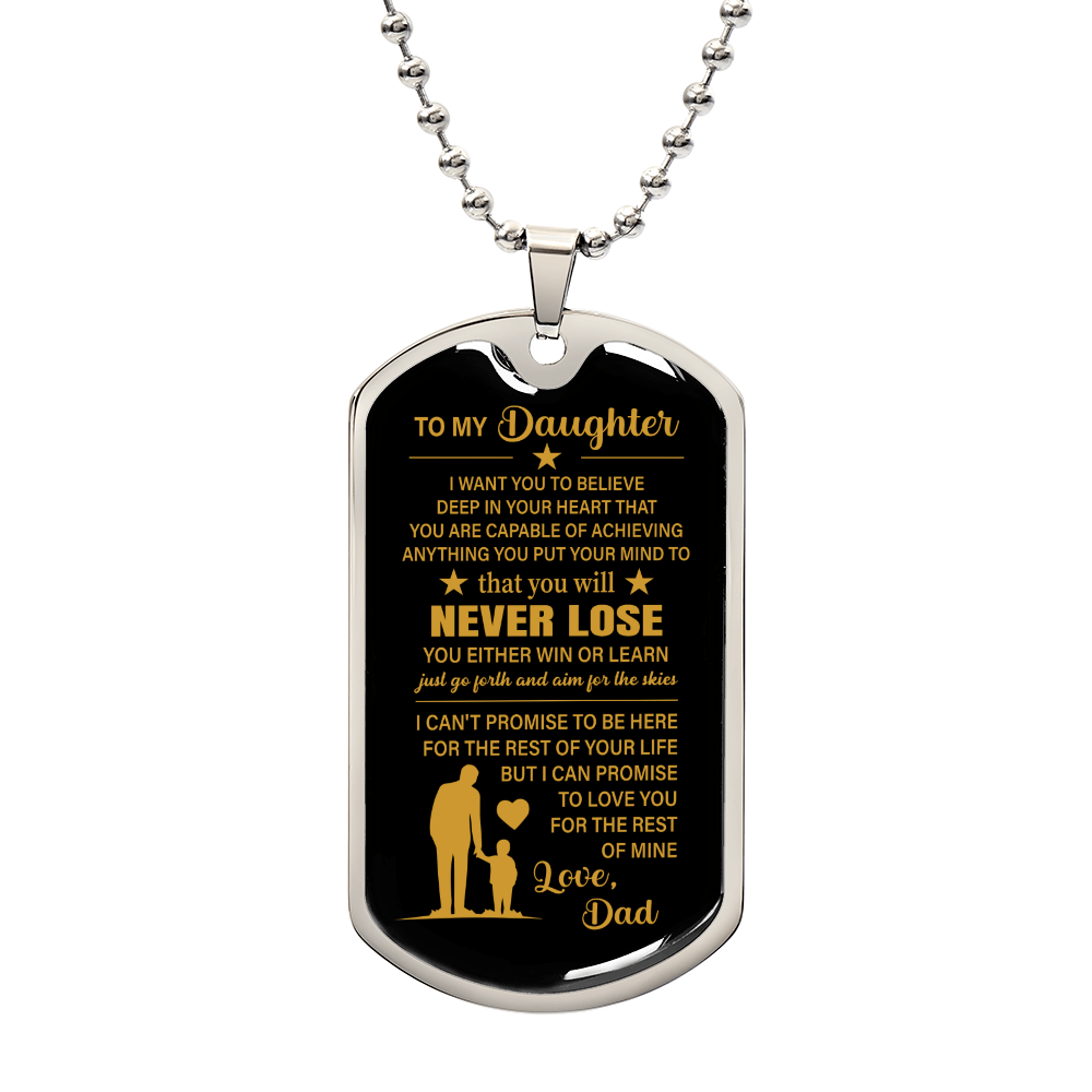 To my daughter Luxury Graphic Dog Tag Necklace - Beauty Belliss