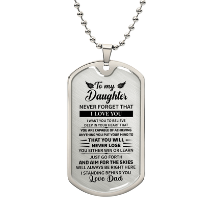 To my daughter Luxury Graphic Dog Tag Necklace - Beauty Belliss