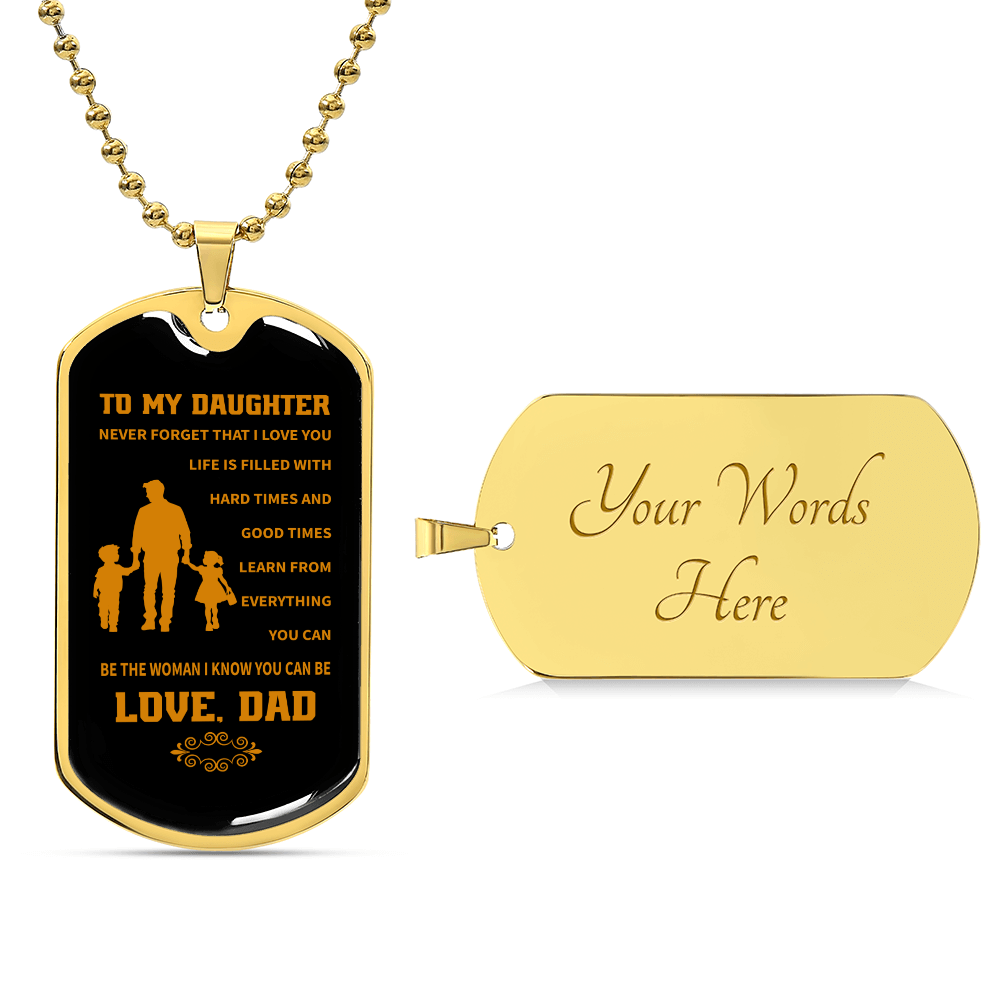 To my daughter Luxury Graphic Dog Tag Necklace - Beauty Belliss