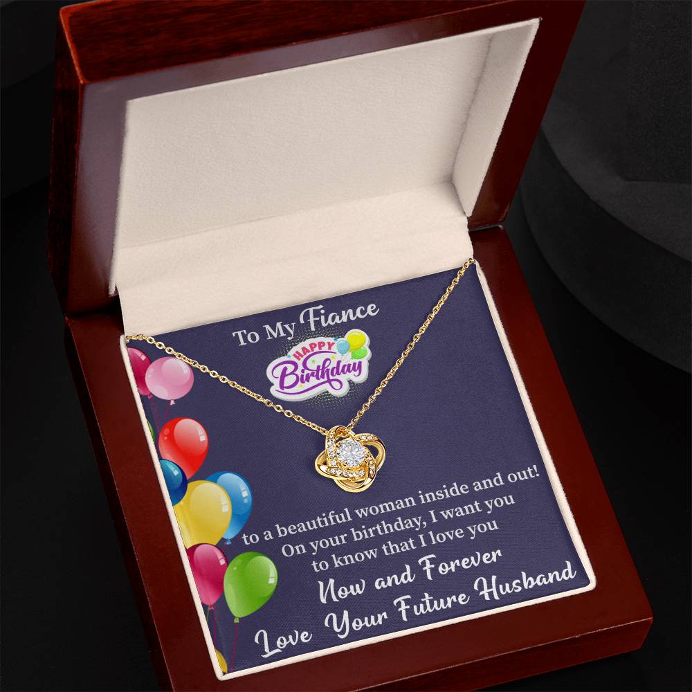 To my fiancé Love Knot Necklace (Yellow & White Gold Variants) - Beauty Belliss