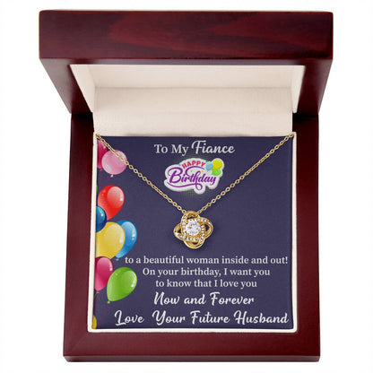 To my fiancé Love Knot Necklace (Yellow & White Gold Variants) - Beauty Belliss