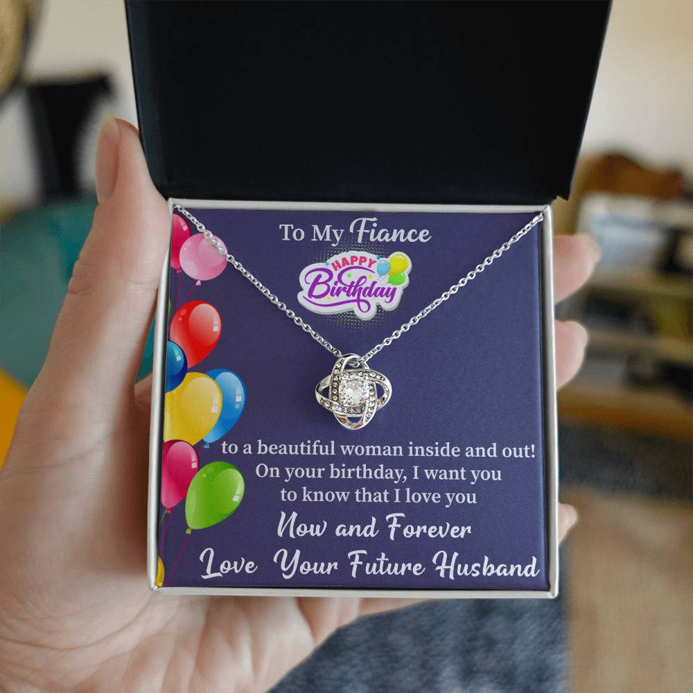 To my fiancé Love Knot Necklace (Yellow & White Gold Variants) - Beauty Belliss