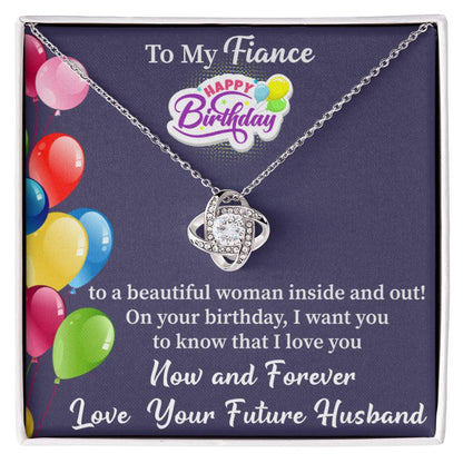 To my fiancé Love Knot Necklace (Yellow & White Gold Variants) - Beauty Belliss