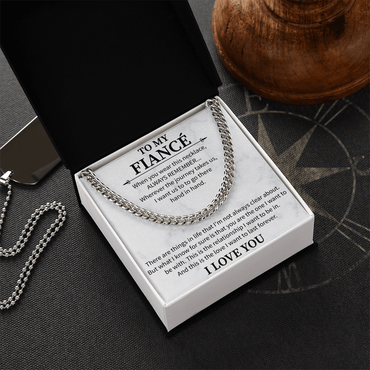 To my fiancé necklace - Necklace For Boyfriend Cuban Link Chain – My Life, My Love, My Bestfriend - Beauty Belliss