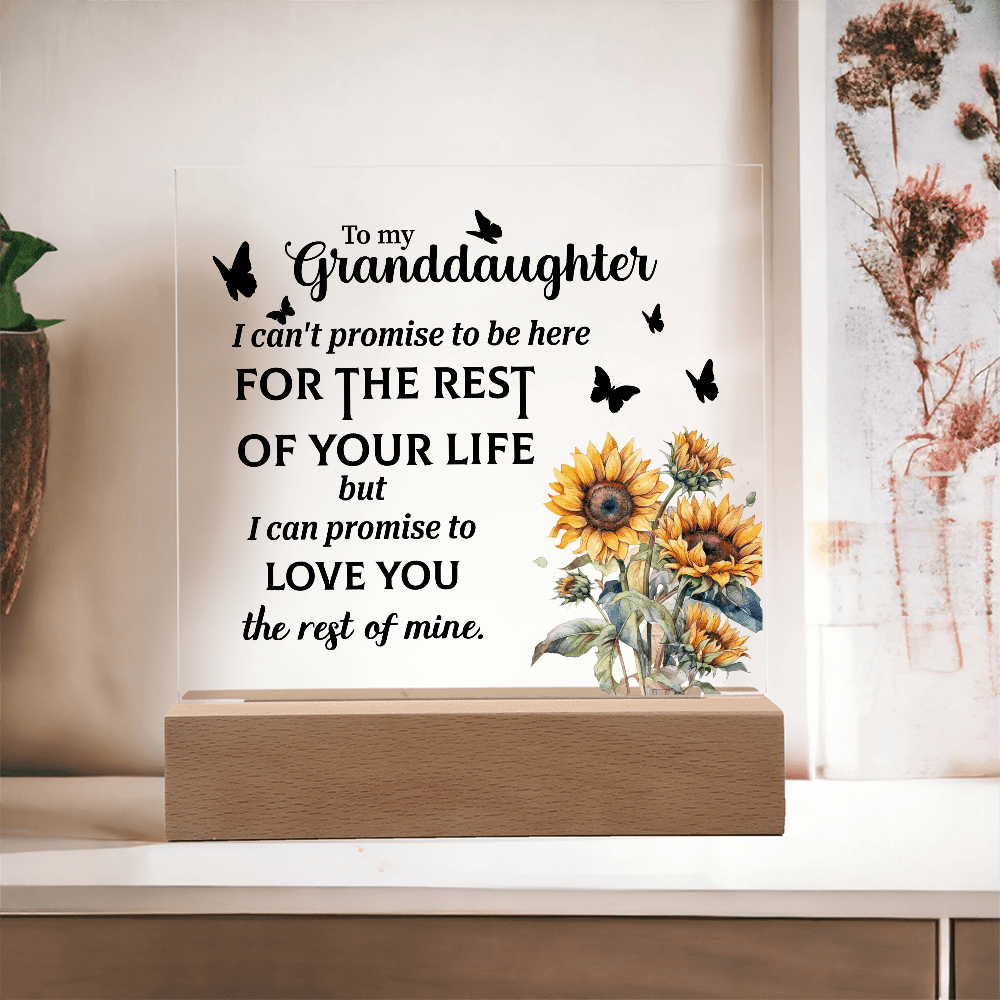 To my Granddaughter Acrylic Square Plaque - Beauty Belliss