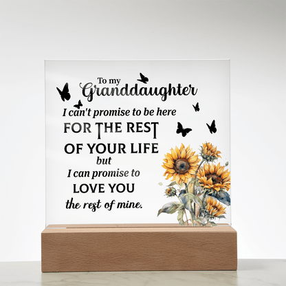 To my Granddaughter Acrylic Square Plaque - Beauty Belliss