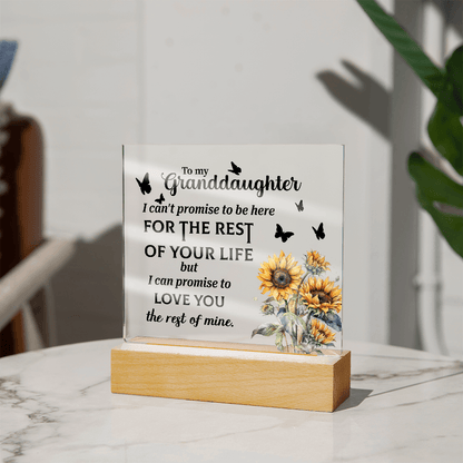 To my Granddaughter Acrylic Square Plaque - Beauty Belliss