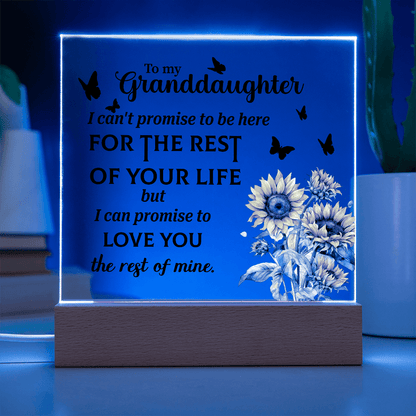 To my Granddaughter Acrylic Square Plaque - Beauty Belliss