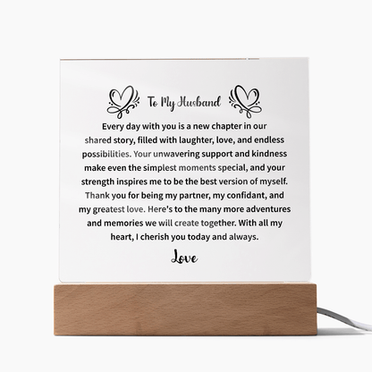 To My Husband - Acrylic Square Plaque - Beauty Belliss