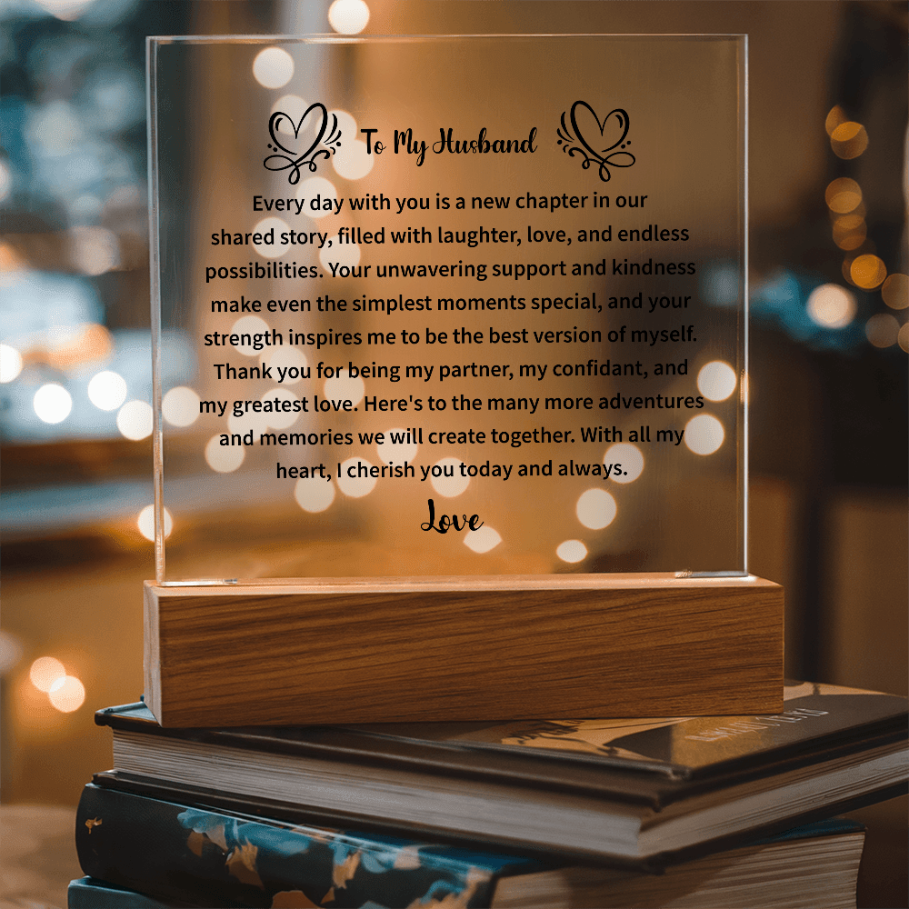 To My Husband - Acrylic Square Plaque - Beauty Belliss