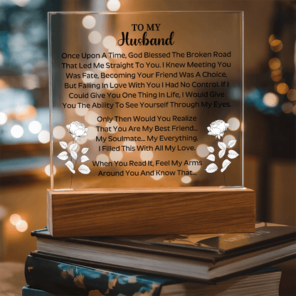 To my husband - Acrylic Square Plaque - Beauty Belliss