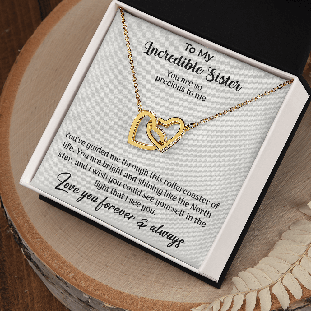 To my incredible sister Interlocking Hearts Necklace - Beauty Belliss