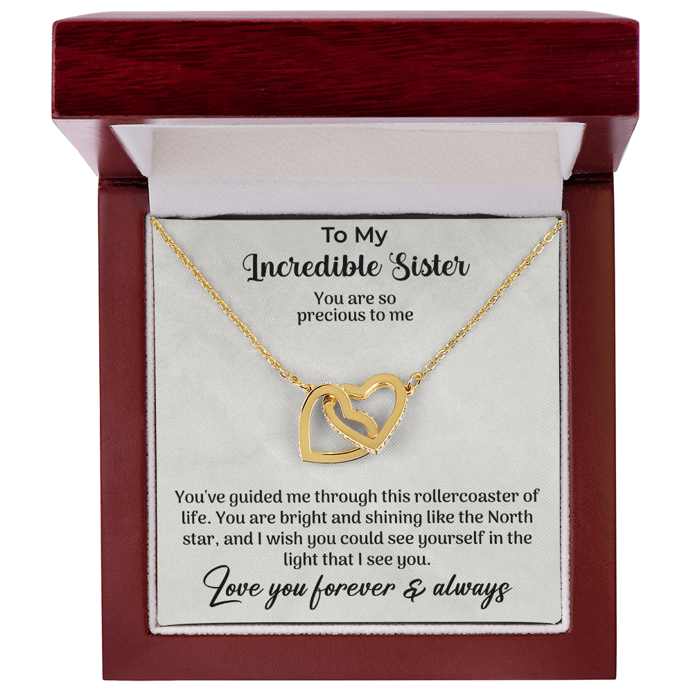 To my incredible sister Interlocking Hearts Necklace - Beauty Belliss