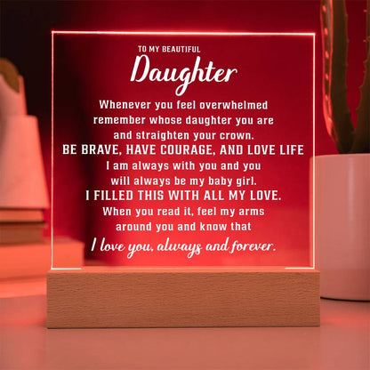 To my Lovely daughter - Acrylic Square Plaque - Beauty Belliss
