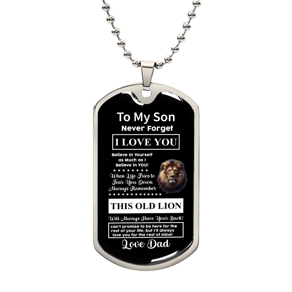 To my lovely son Luxury Graphic Dog Tag Necklace - Beauty Belliss