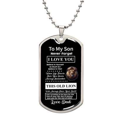 To my lovely son Luxury Graphic Dog Tag Necklace - Beauty Belliss